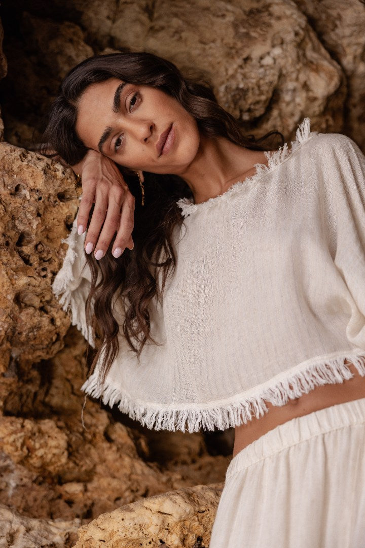 Shira'a Set - Natural Crop Blouse & Skirt