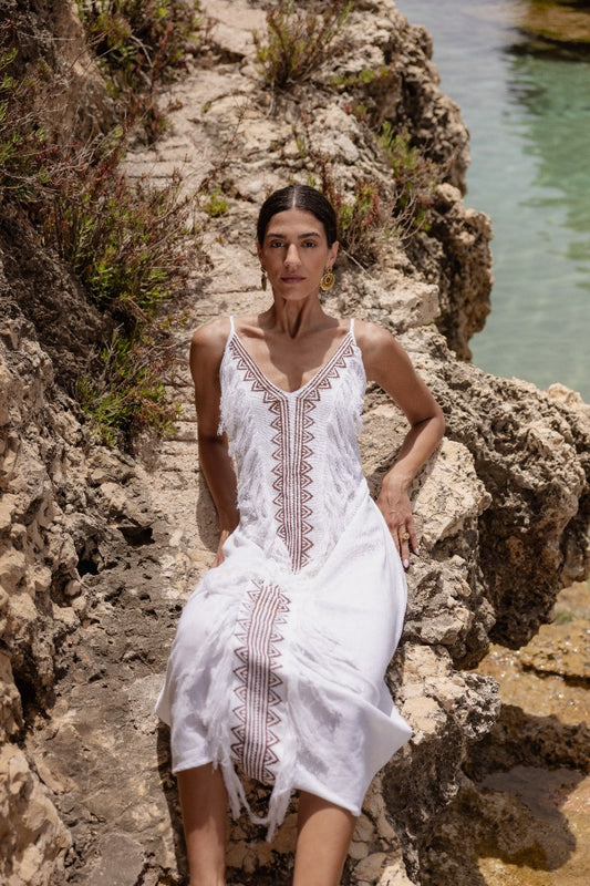 Rihla Maxi Dress with Crinkle